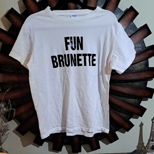 White Fun Brunette Short Sleeve Tee